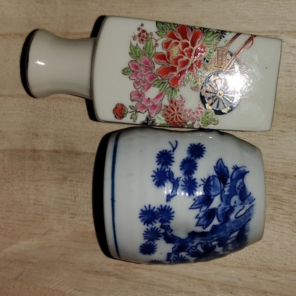 Floral Ceramic Vase and Soki Cup